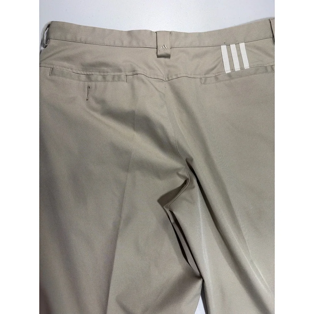Adidas Climalite Mens Golf Pants Khaki Tan Flat Front 36x30 X24135 AE7002